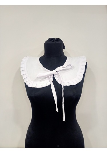 Kadın Fırfır Detay Gömlek Yaka Beyaz