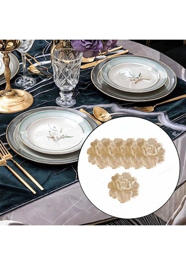 Suntek 6 Adet Çiçek Placemat Pvc Batı Tatil Tezgahı Mutfak Altın Altın