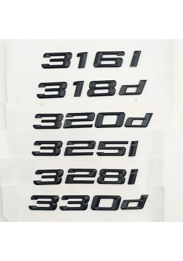 Parlak Siyah-323d-3d Siyah Araba Gövde Rozeti Amblem Etiket 316i 318i 320i 325i 318d 320d 330d Logo Bmw E90 E46 F30 E30