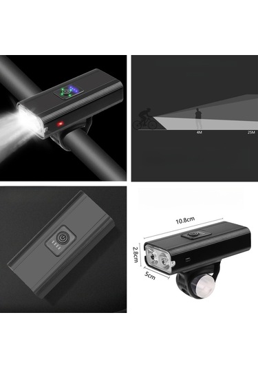 Soulader Usb Şarjlı Bisiklet Farı Ve Arka Kırmızı Led Işık Seti, Gece Sürüşleri İçin Güvenli Aydınlatma Siyah