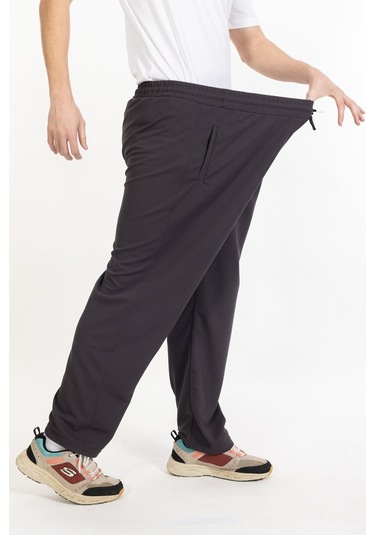 Büyük Beden Erkek Eşofman Altı Cepli Fermuarlı Blr-08- Antrasit