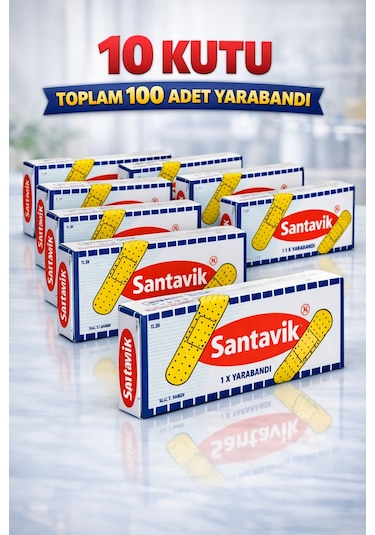 Santavik İlk Yardım Bandı Yara Bandı 10lu 10 Paket