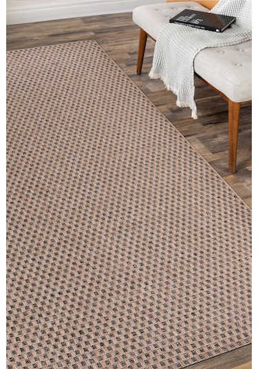 Sierra Halı Jüt Hasır Görünümlü Modern Kilim Ve Yolluk, İnce Bukle Dokuma Kahve Bej
