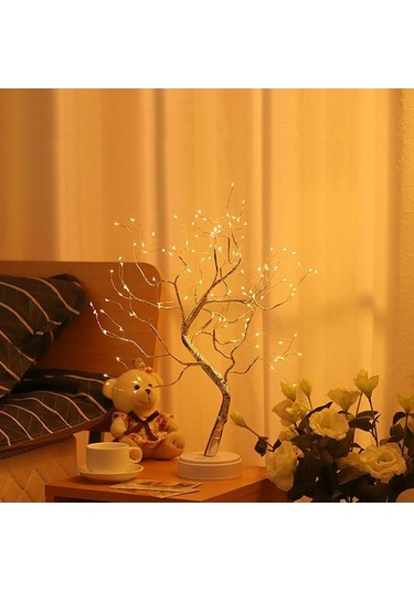 Dancemonkey 36 Adet Led Bonsai Ağaç Işıkları Usb/pil, Noel Düğün Ev Dekor Masa Lambası Çok Renkli Çok Renkli