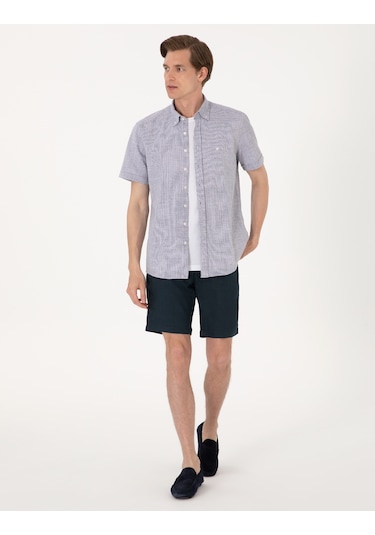 Pierre Cardin Erkek Lacivert Gömlek Kısa Kollu 50307073-vr033 Lacivert