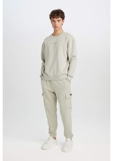 DeFacto Regular Fit Jogger Eşofman Altı Basic Düz Kargo Cepli Lastikli Paça D5252AX25SPKH494