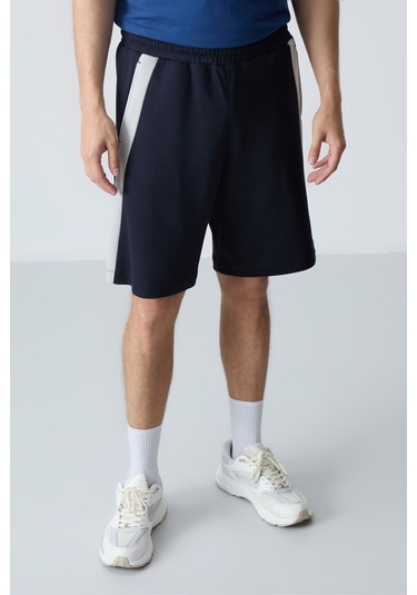 Tommy Life Lacivert Pamuklu Kalın Yumuşak Dokulu Standart Fit Basic Erkek Şort - 81280 Lacivert