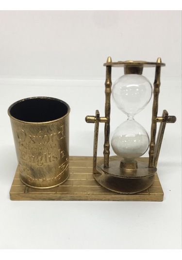 Lebron Antika Tasarımlı Dekoratif Kalemlik Ve Kum Saati Dekorasyon Ev Ofis Sevgiliye Hediyelik