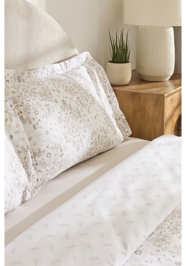 Kaşmir Home Grasy %100 Pamuk Çift Kişilik Nevresim Takımı Bej Bej