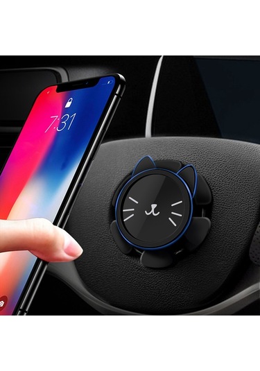 Soulader Araç İçin Vantuzlu Çok Amaçlı Telefon Tutucu, Direksiyon Kenarına Monte Edilebilir Navigasyon Ve Gps Desteği İle Kullanışlı Aksesuar Siyah