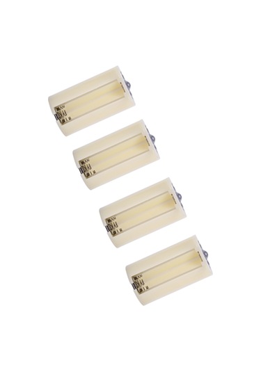 Maiyame 4 Adet Pil Dönüştürücü Kutu, Aa'dan D Boyutuna Çevirici, 3 Adet Aa Yuvarlak Pil Kullanıma Uygun, Beyaz Abs Malzeme, Taşınabilir Acil Durumlar İçin