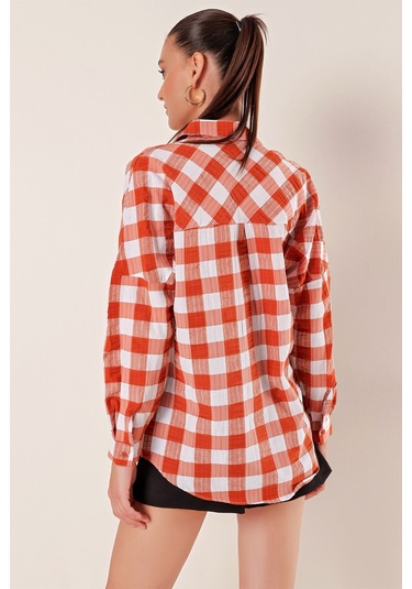 Bigdart 3900 Oversize Uzun Basic Gömlek - Taba 001