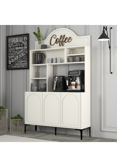 Lyon Kahve Köşesi 120cm - Krem / Siyah