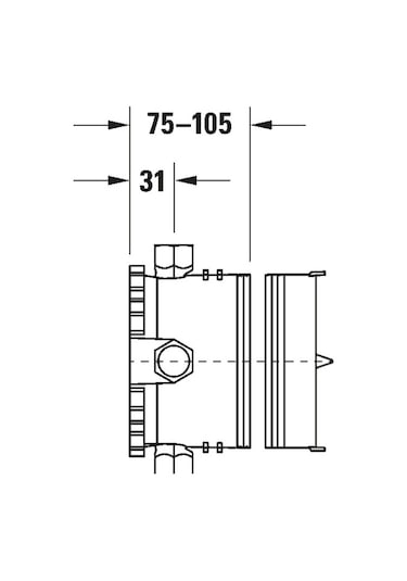 Duravit - B.1 Ankastre Duş Bataryası Sıva Altı Grubu - Gk0900000- Krom