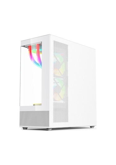 Gametech Phantom 6 x 120 MM RGB Fanlı Oyuncu Bilgisayar Kasası Beyaz