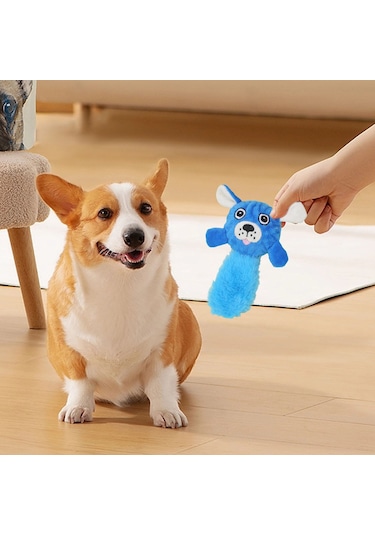 Renkli Sesli Peluş Köpek Isırma Oyuncağı