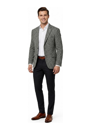 Suitmen Erkek Tek Spor Ceket 4 Drop Çift Yırtmaçlı Mevsimlik Bgl-st05331 Haki