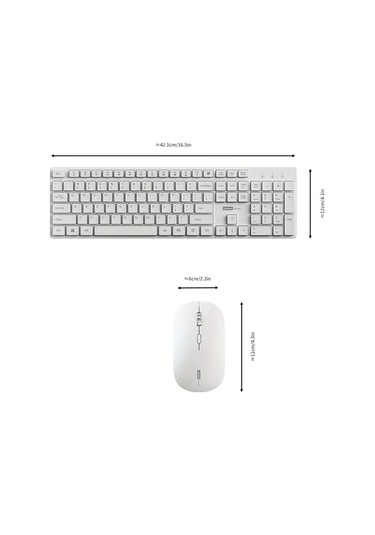 Oldfriend Lenovo 105 Tuşlu Kablosuz Klavye Ve Fare Seti - Beyaz - Hafif Ve Şık Diğer