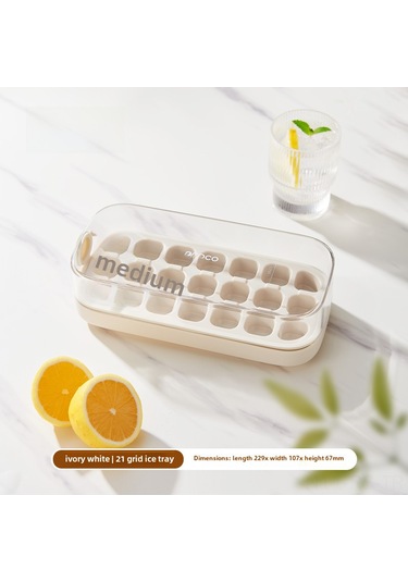 Reedark Gıda Grubu Silikon Buzluk, Basıyla Buz Çıkarma, 21 Hücreli Kapaklı Ev Kullanıma Uygun Buz Dondurma Kutusu Beyaz Diğer