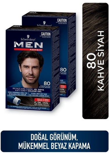 Schwarzkopf Men Perfect Saç Boyası 80 - Kahve Siyah X 2 Adet