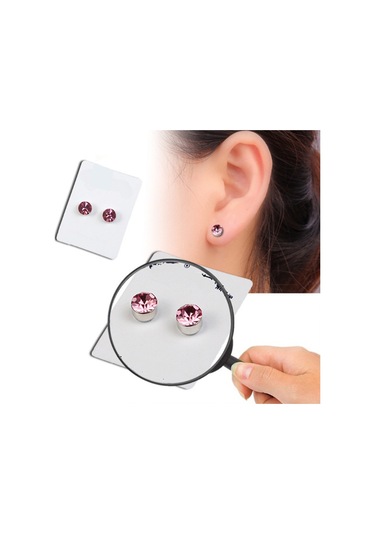 Skycity Sağlıklı Manyetik Taşlı Topuklu 6mm Pembe Burun İğnesi - Erkek Kadın Uyumlu - Saçma Dikişsiz - Güzellik Bakımı Diğer