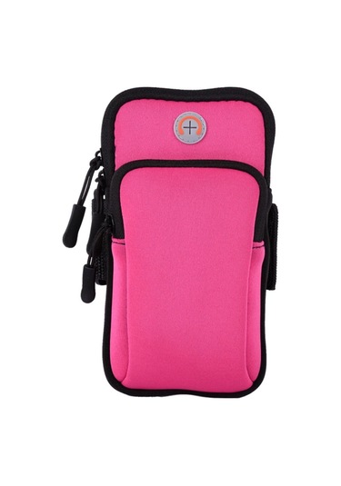 Mufunye Spor Cep Telefonu Kol Çantası, Evrensel Su Geçirmez, Pembe Kırmızı