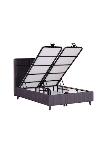 Premium Bamboo Sleepy Üçlü Set Gri Baza Başlık Yatak 150 x 200