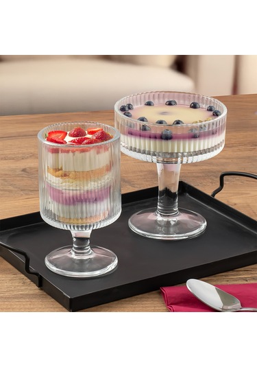 Porsima 4 Lü Ayaklı Dondurma Magnolia Kasesi Sunum Kase Seti