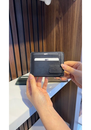 Mft Leather Hakiki Deri Mıknatıslı Kartlık Mona 1103 Siyah