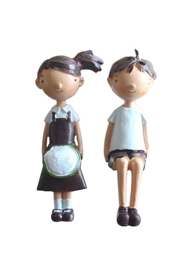 Homyl Reçine Masaüstü Süs Heykeli Çift Ev Ofis Oteller Için Orta