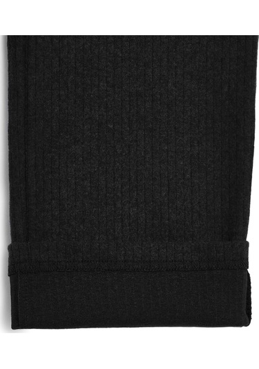 Beli Lastikli Siyah Kız Çocuk Eşofman Altı - Rahat Geniş Paça Kalın Kumaş 7-8-9-10-11-12-13-14 Yaş Cmrc103 Siyah