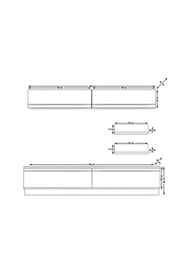 Decoraktiv Eko 5b Mdf Std Tv Ünitesi Tv Sehpası - Ceviz Beyaz Ahşap - Beyaz