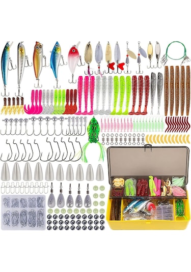 Valkyrie 302 Parça Çantalı Balık Olta İğne Silikon Kurşun Sahte Yem Seti 1. Kalite Komple Set Katlanır Kutu