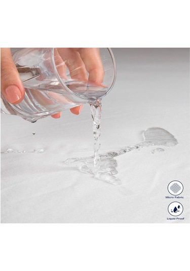 Micro Sıvı Geçirmez Fitted 180x200 Cm Çift Kişilik Alez Beyaz