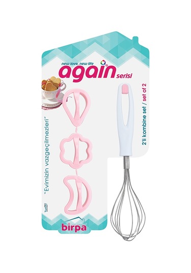 Again 3 Lü Kurabiye Kalıbı &No 1 Çırpıcı Seti Çok Renkli