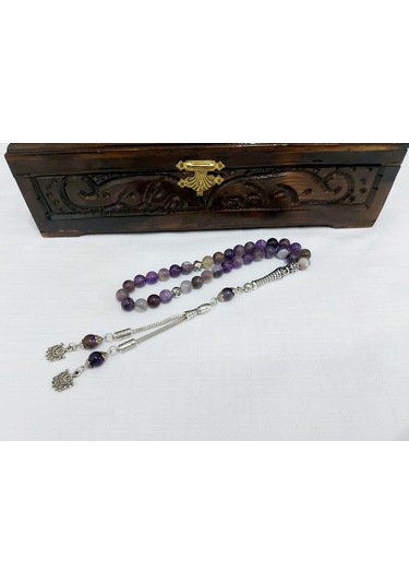 Ametist Doğaltaş Şifa Kaynağı Küre Kesim Tesbih Ölçü 8x8