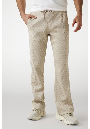 Guess Logolu Erkek Eşofman Altı Bej