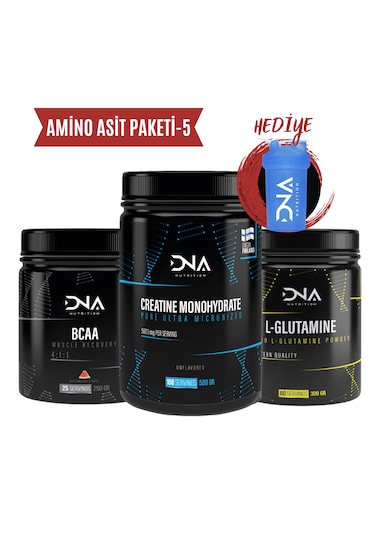 Amino Asit Paketi-5 Creatine 500gr+bcaa 250gr+glutamine 300gr Karışık