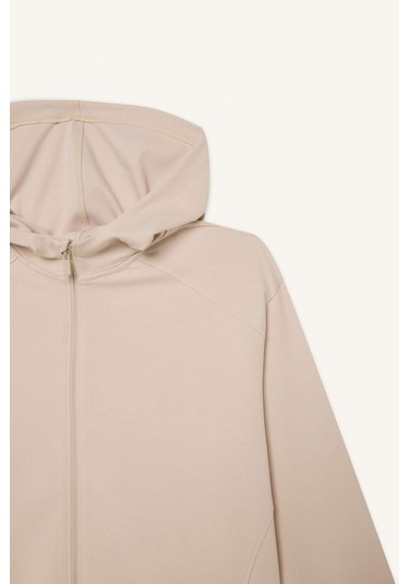 DeFactoFit Standart Fit Kapüşonlu Çift Cepli Sporcu Fermuarlı Sweatshirt D7121AX25SPBG700