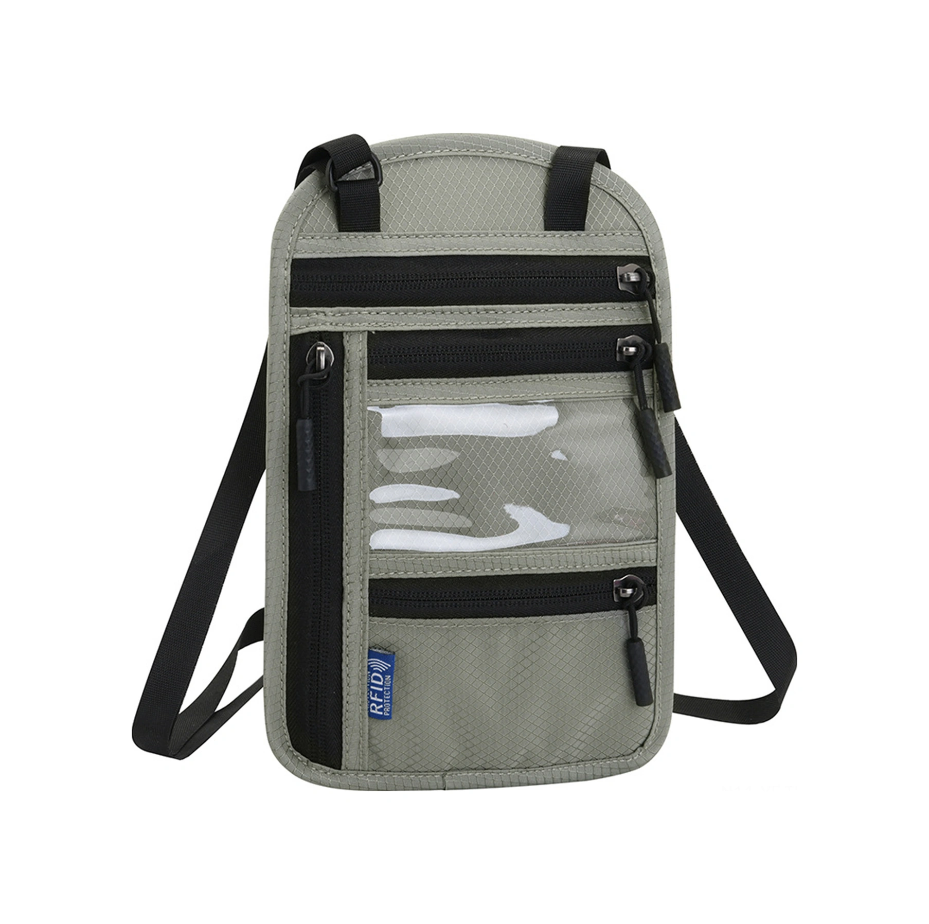 Yifomall Yolculuk Rfıd Koruma Nylon Askılı Cüzdan - Pasaport, Bilet Ve Belgeler İçin Ultra Hafif Gizli Saklama Çantası Göl Mavisi