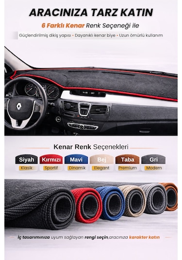 Mercedes-benz - E-serisi Coupe C207 2009-2017 Uyumlu Torpido Koruma Kılıfı - Gri Şeritli