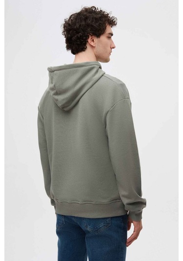 D's Damat Relaxed Fit Haki Nakışlı Sweatshirt 3ECE24ORT0493 Haki