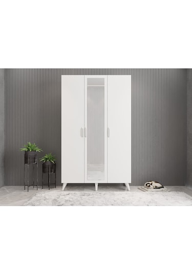 Açelya Portmanto Vestiyer Ayakkabılık Beyaz-m4 120cm Montaj Dahil