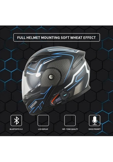 Fm Radyolu Kask Kulaklığı Su Geçirmez Bluetooth 5.3 Motosiklet Kask Kulaklık