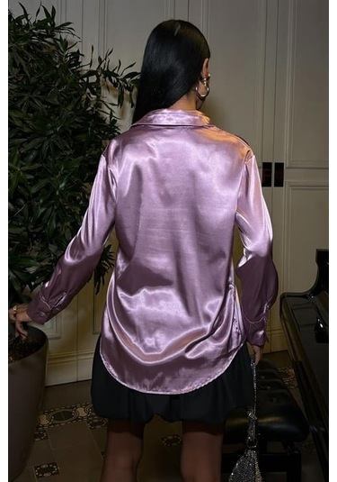 Premium Saten Gömlek 3438 Rose