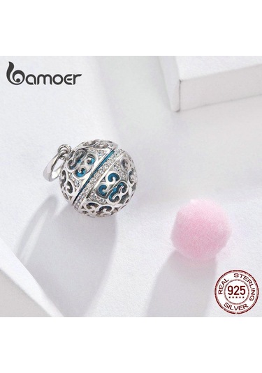 Bamoer Parfüm Madalyon Kolye Charm Yılan Bilezik Kolye Gerçek 925 Ayar Gümüş Gümüş