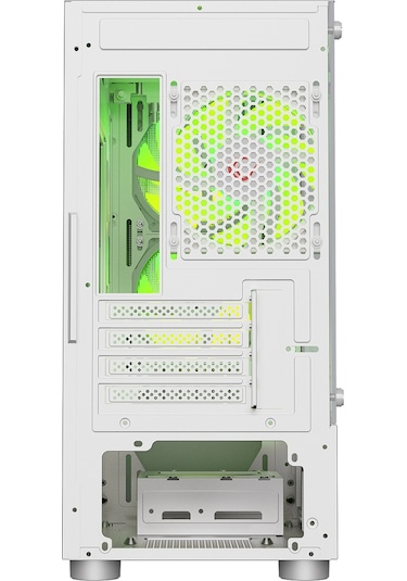 Rampage Lyra Mesh Temperli Camlı 3x12 CM Rgb Fan M-Atx Mini-T Gaming Oyuncu Kasası Beyaz