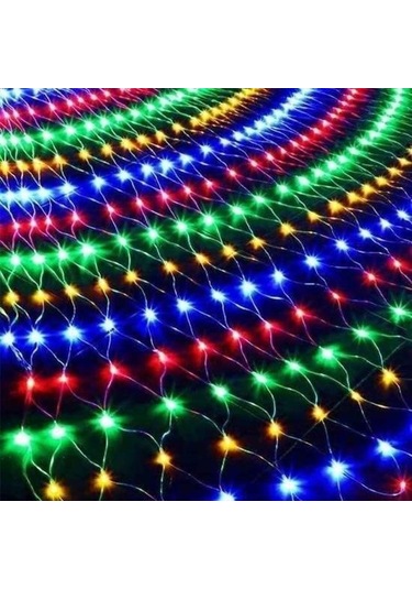 Hobibahçem 1x2 Metre Dekoratif File Ağ Perde 192 Led 8 Animasyonlu Farklı Işık Modu Rgb Fişli RGB