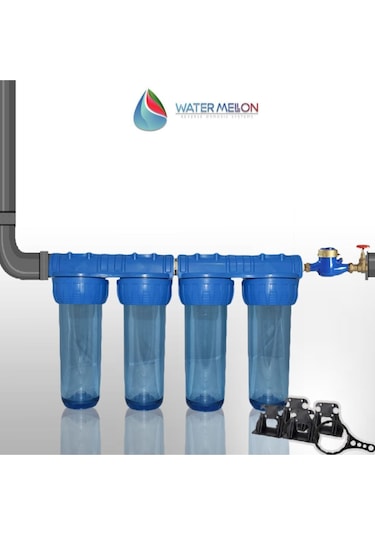 Watermelon Daire Bina Sayaç Girişi 4 Aşama Su Arıtma Sistemi Ağır Kireç , Klor Önleyici Set