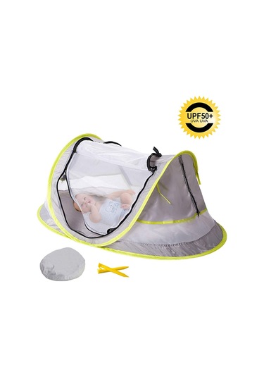 Bebek Plaj Çadırı Taşınabilir Açılır Çadır Upf 50+ Güneş Barınakları Sivrisinek Ağlı Bebek Gölgeliği Bebekler İçin Güneş Gölgeliği Plaj Şemsiyesi Gri